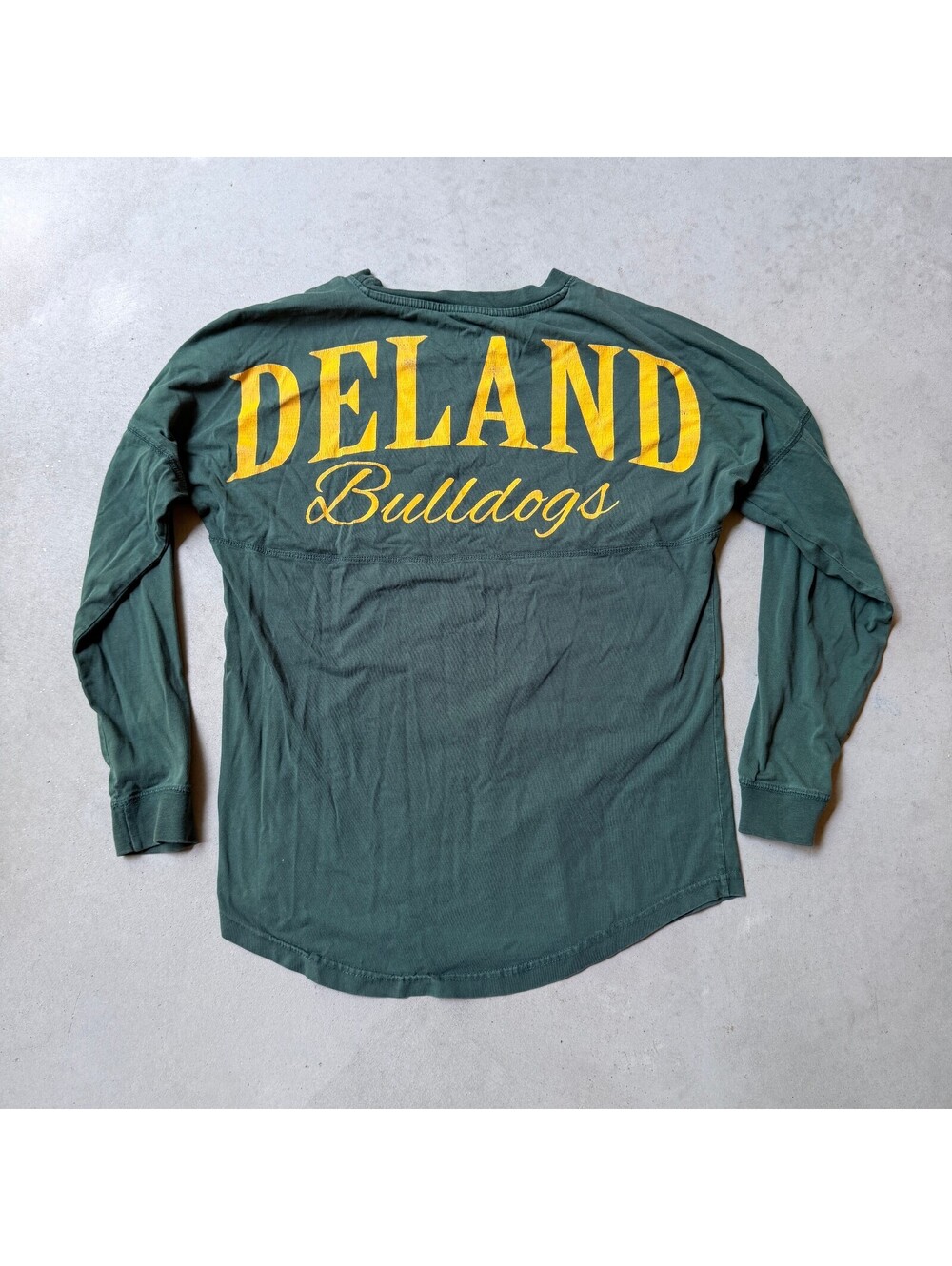 Vintage Sports Bulldogs Football Shirt Green Long Sleeve Jersey Medium